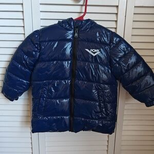 Pony Blue Hooded Shiny Puffer Jacket Toddler Size 2T